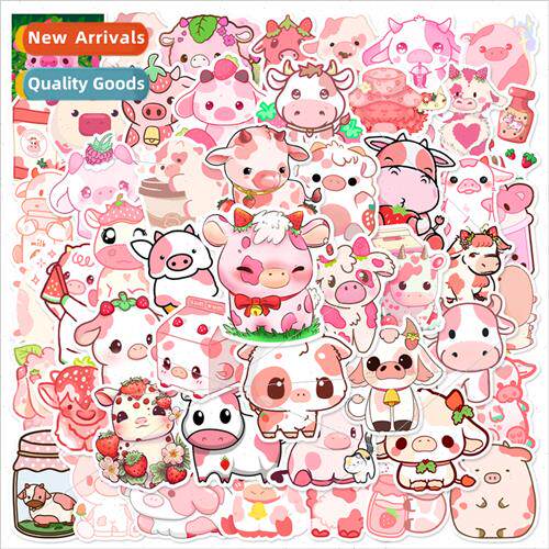 50 Cute Cow Doodle Stickers Cell Phone Case Tablet Guitar Mu