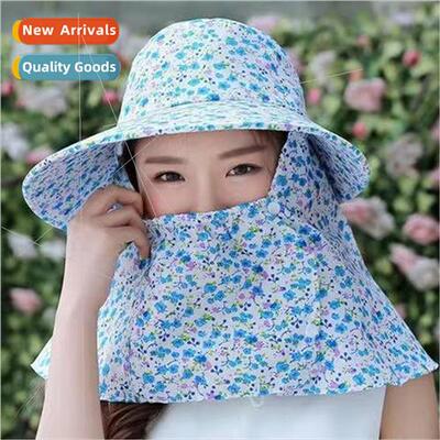 Summer womens large-brimmed mask cap shawl cap sunscreen sun