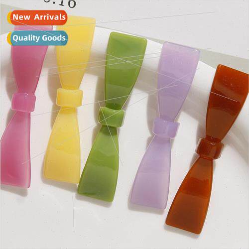 ins ~ summer new simple sweet wild solid color bow side bang