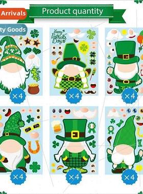 St. Patricks Day DIY Kids Puzzle Stickers Irish Day St. Patr