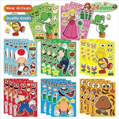 Cartoon children diy game puzzle stickers boy themed sticker