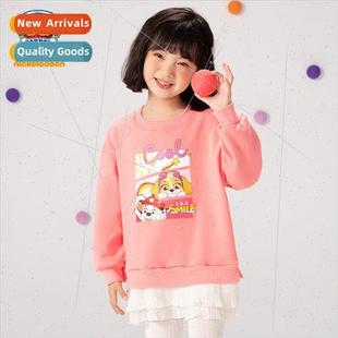 Woof Woof Kids Dress 2022 Fall Girls Cute Cartoon Fake Two P