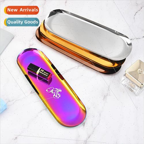 Scandinavian ins oval tray stainless steel gold oval plate j