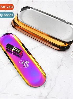 Scandinavian ins oval tray stainless steel gold oval plate j