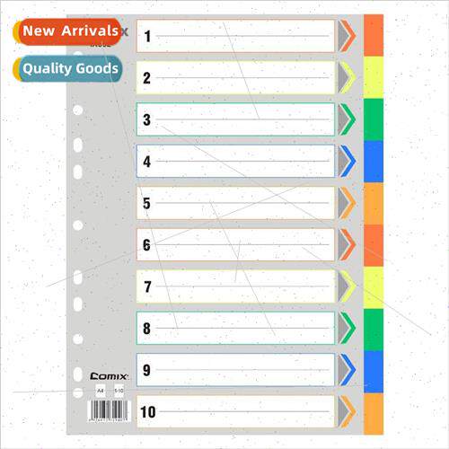 A4 easy to sort colorful PP index paper/11 holes waterproof