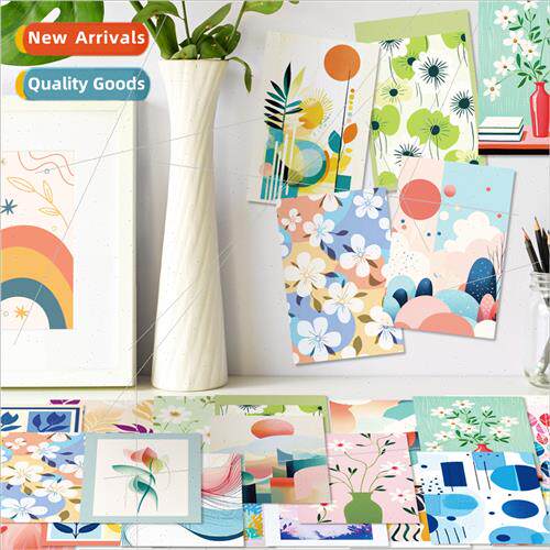 50 Leaves Small Fresh Wall Decoration Cards Floral Handbook