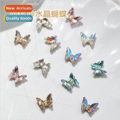 The new nail crystal butterfly drill jewelry luxury rhinesto