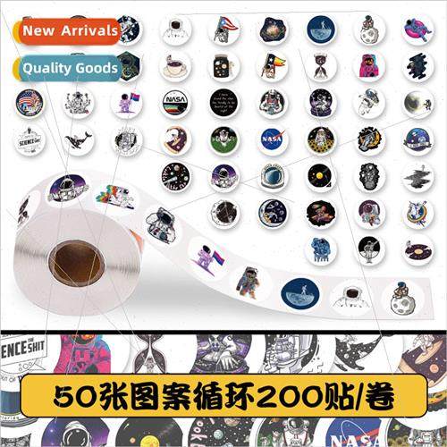 200 stickers astronauts roll roll stickers cartoon space exp