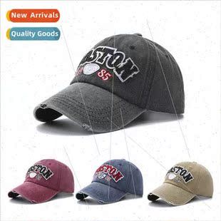 ins washed letters Spring hat summer baseball and