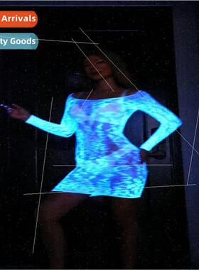 Erotic glow-in-the-dark erotic lingerie sexy one-shoulder on
