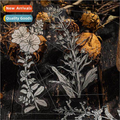 Flora and Fauna Series PET Stickers Vintage Botanical Flower