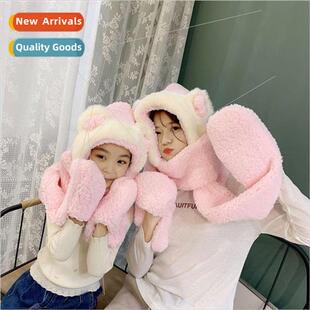 2019 new Korean of the female hat scarf gloves three sets o
