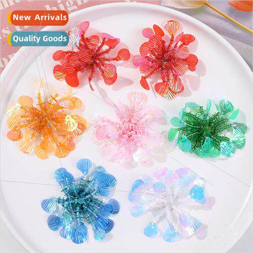 Korea flow illusion sequins flowers diy handmade weaving bea