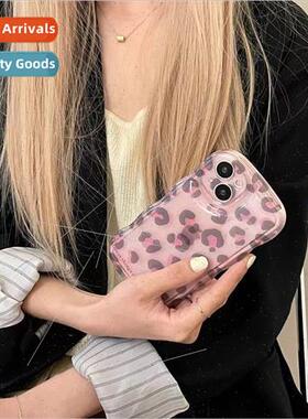 ins spicy pink leopard print 适用 apple 14/13pro phone case