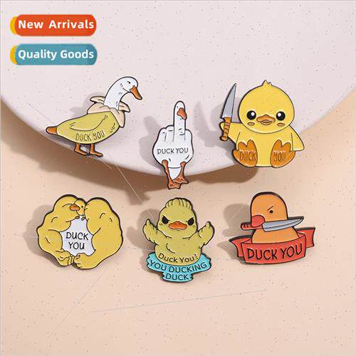 Cartoon brooch cute little yellow duck shape brooch creative