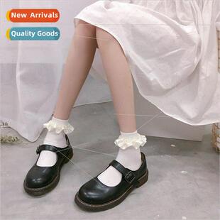 jk socks women lolita cute wooden ear summer solid color lac