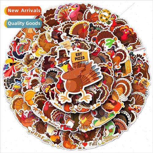100 turkey cartoon animal stickers cute graffiti waterproof