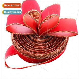 meters Christmas decorative new rib velvet edge 2023 gold