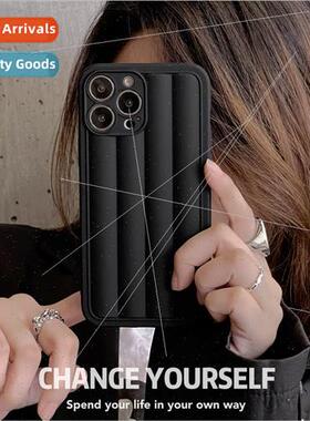 Ins Style Black Stripe Apple 13ProMax Frosted Phone Case 适