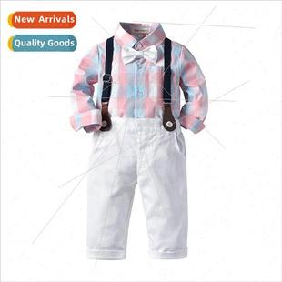 spring new plaid backp sleeved the long Korean childrens
