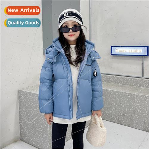 2023 new childrens down jacket short solid color boys and gi