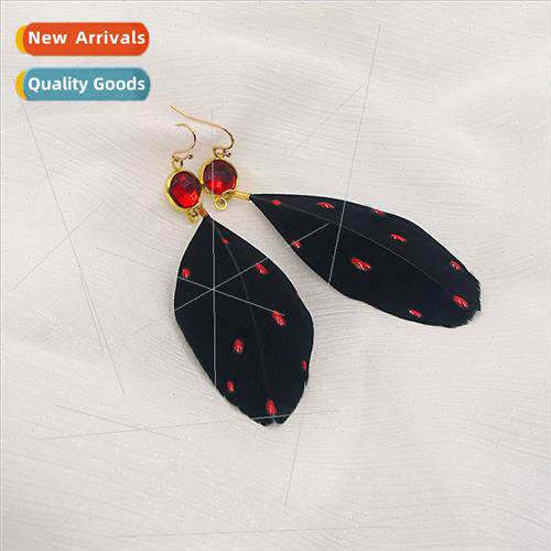 Anime  Hal black feather earrings demon wings earrings COS j