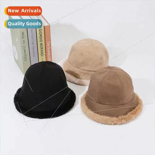 Koreas fall and winter womens hats warm plush show face smal