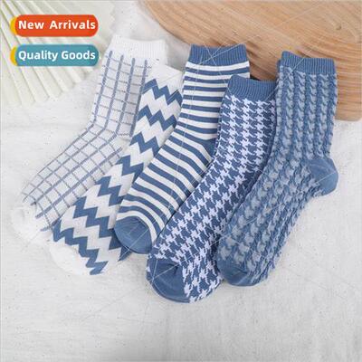 Autumn and winter new creative geometric design mid-calf soc