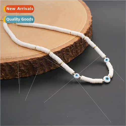 Soft ceramic piece 6mm necklace female bohemian ethnic  hand