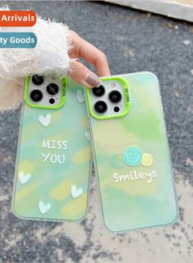ins green halo smiley face 适用 iPhone 13 niche female 12Pro