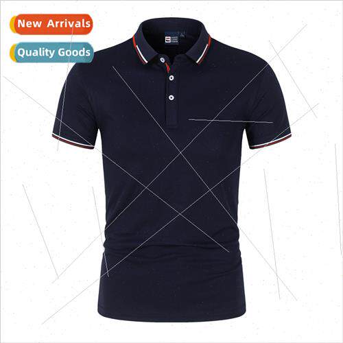 New solid color mens polo shirt large size bare board stand-
