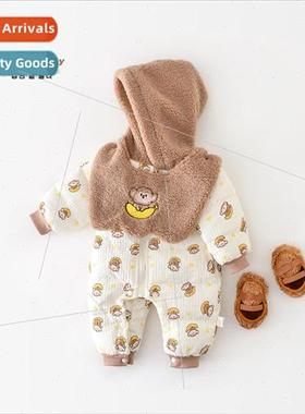 Baby winter clothes padded thickened onesie baby winter Kore