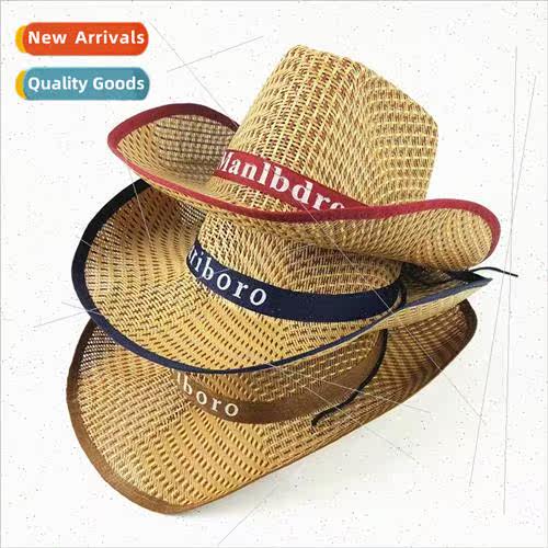 Men and women sunscreen straw cowboy hat summer straw wester