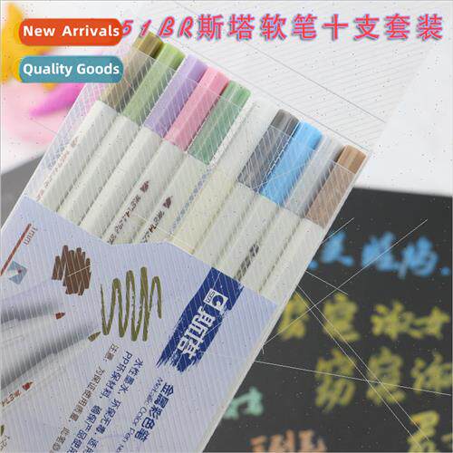 STA Sta pvc 10 color boxed soft tip metal pen 6551BR Brush m