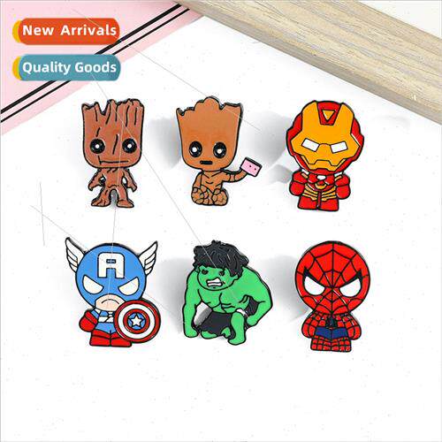 Marvel  Spider-Man Iron Man Captain America metal badge oil