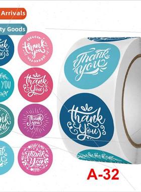Multi-pattern rolls of stickers thank you flowers cute seal