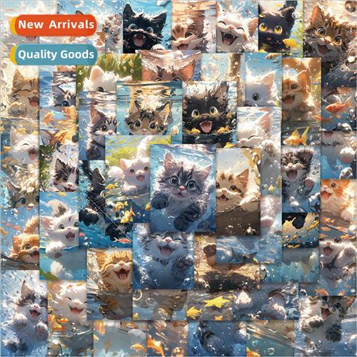 50 cartoon animation cat stickers decorative guitar laptop l