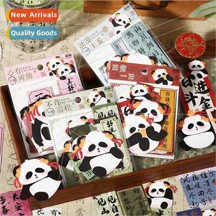 leaves calligraphy sticker Panda ancient and pack flowers