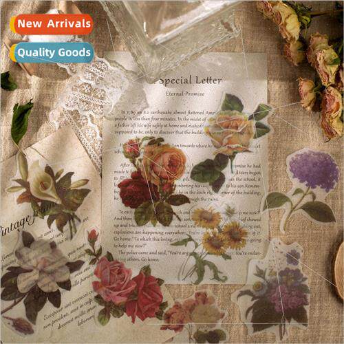 Sulfate paper sticker pack No.4 flower  series retro plant h