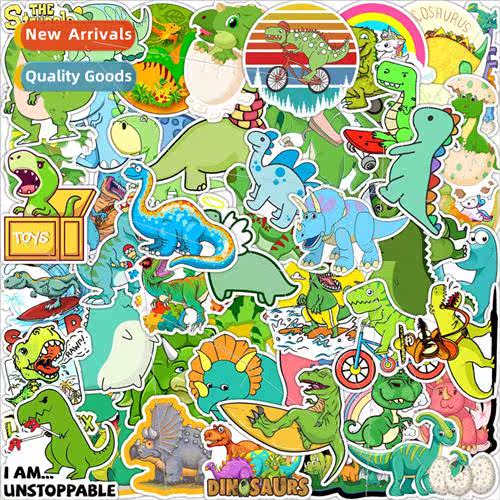 50 new dinosaur cartoon graffiti stickers car computer lapto
