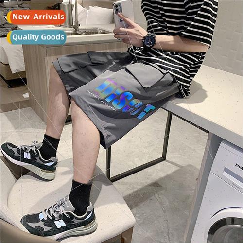 Work shorts men ins super fire summer function reflective lo