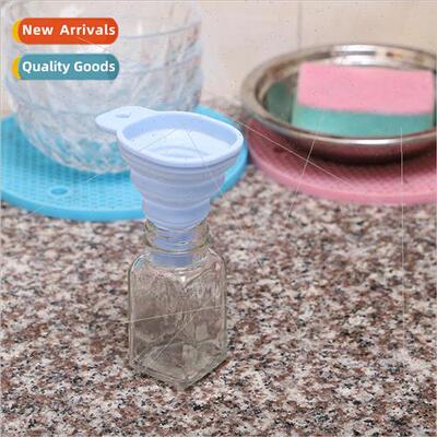 Retractable large mouth folding funnel household oil jug oil