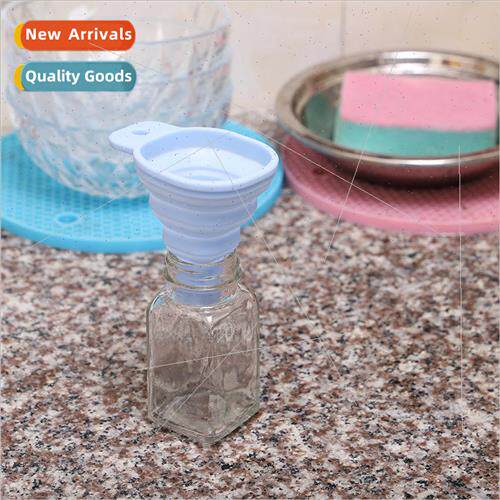 Retractable large mouth folding funnel household oil jug oil