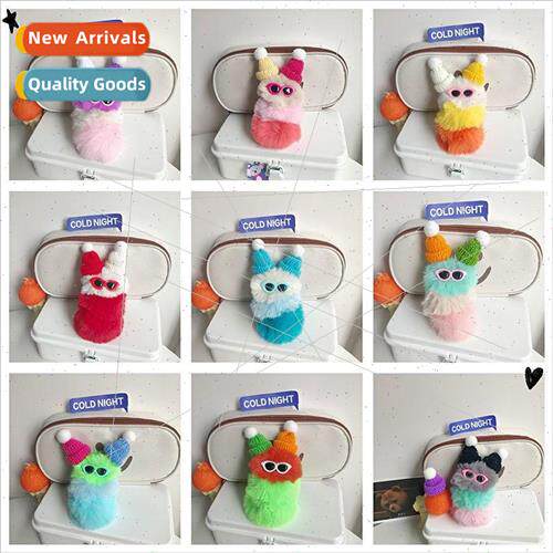 Korea ins otter rabbit fur cute caterpillar bag pendant pers