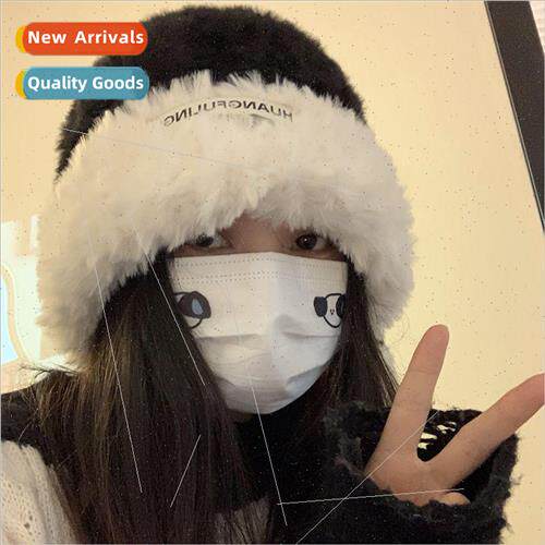 The new hat female winter thickening show face small plush w