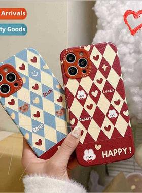 Lattice Love Bear Bunny 适用 iPhone 15/12 Phone Case xr Appl