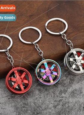 New metal wheel caliper keychain ring creative car modificat