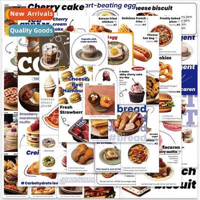50 Gourmet Retro Food English Stickers ggage Computer Guitar