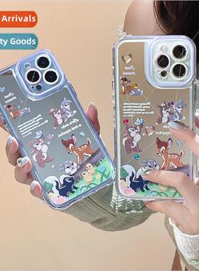 Mirror Cartoon Bambi 适用 Apple 14/13Pro Max Phone Case iPho