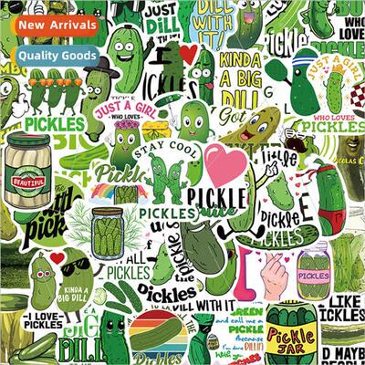 50 green Pickle graffiti stickers decorative luggage noteboo